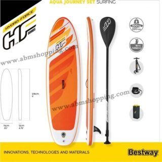 Planche à pagaie gonflable avec pompe à main et sac à dos Hydro-Force Aqua Journey Set  274x78cm 100kg | Bestway