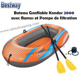Bateau Gonflable Kondor 2000 avec Rames et Pompe à main 185x97cm 95Kg | Bestway