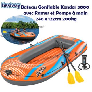 Bateau Gonflable Kondor 3000 avec Rames et Pompe à main 246 x 122cm 200kg | Bestway