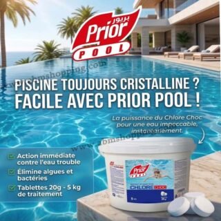 Chlore Choc Traitement Rapide pour Piscine 5 kg (Tablettes 20 g) Prior Pool