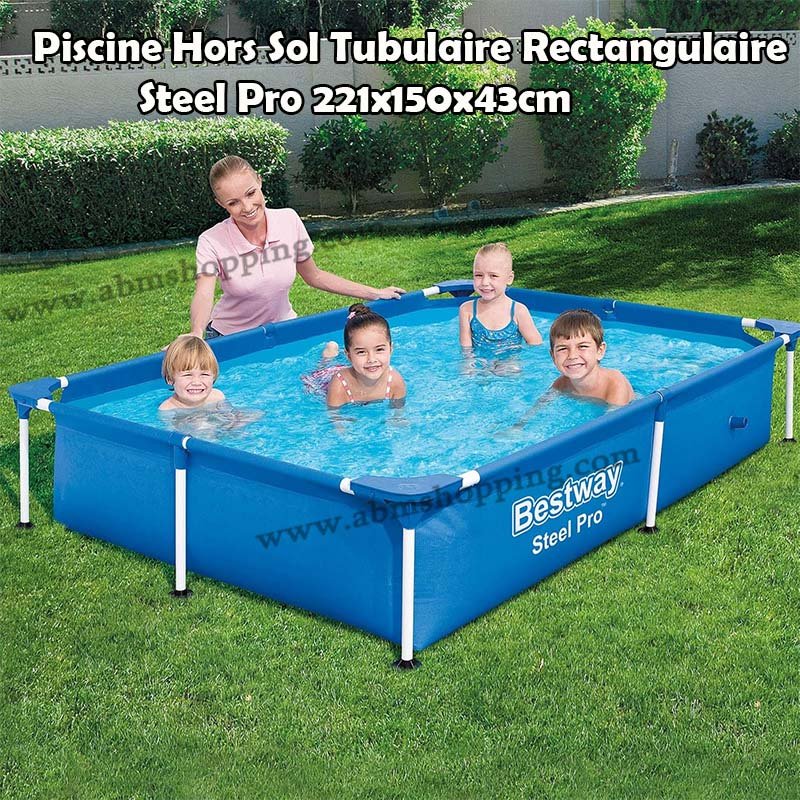 Piscine Hors Sol Tubulaire Rectangulaire Steel Pro 221x150x43cm | bestway