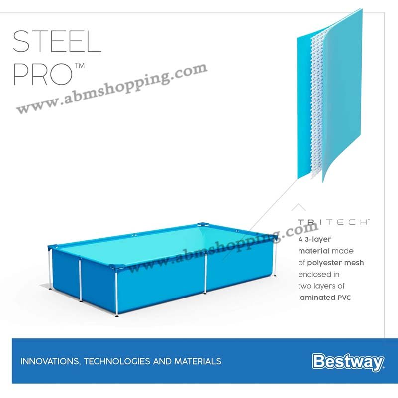 Piscine Hors Sol Tubulaire Rectangulaire Steel Pro 221x150x43cm | bestway – Image 7