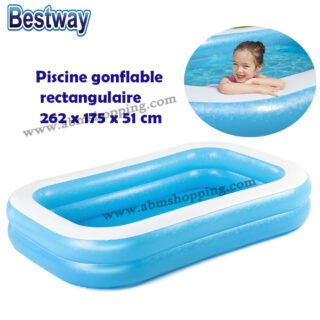 Piscine gonflable rectangulaire familiale translucide 262 x 175 x 51 cm | bestway