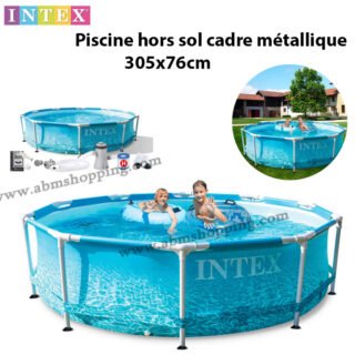 Piscine hors sol cadre métallique 305x76cm avec pompe de filtration à cartouche Frame Océan | intex