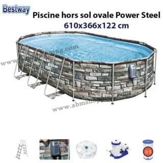 Piscine hors sol ovale Power Steel 610x366x122 cm | bestway