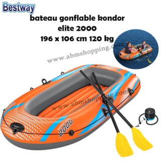 bateau gonflable kondor elite 2000 196 x 106 cm 120 kg | bestway