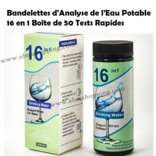 Bandelettes d'Analyse de l'Eau Potable 16 en 1 Boîte de 50 Tests Rapides