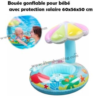 Bouée gonflable pour bébé avec protection solaire 60x56x50 cm