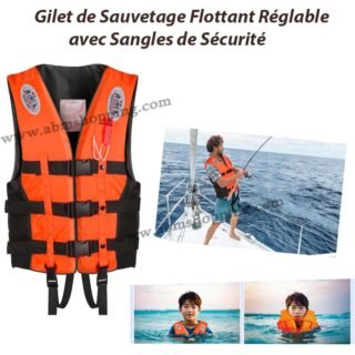 Gilet de Sauvetage Flottant Réglable avec Sangles de Sécurité pour Adulte