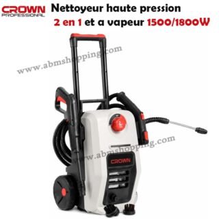 Nettoyeur haute pression 2 en 1 et a vapeur 1500/1800W | CROWN CT42098