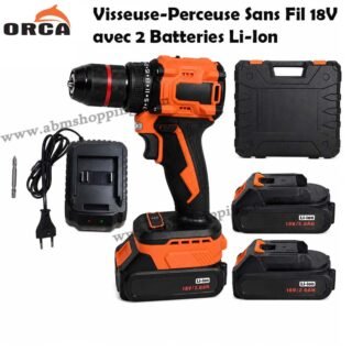 Visseuse-Perceuse Sans Fil 18V avec 2 Batteries Li-Ion | ORCA 318PRO