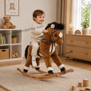 Cheval à bascule en peluche avec sons pour enfants