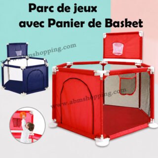 Parc de jeux avec Panier de Basket 140 x 66.5 x 70 x 128 cm