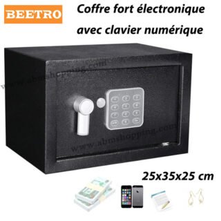 Coffre fort électronique avec clavier numérique 25x35x25 cm | Beetro TC0576